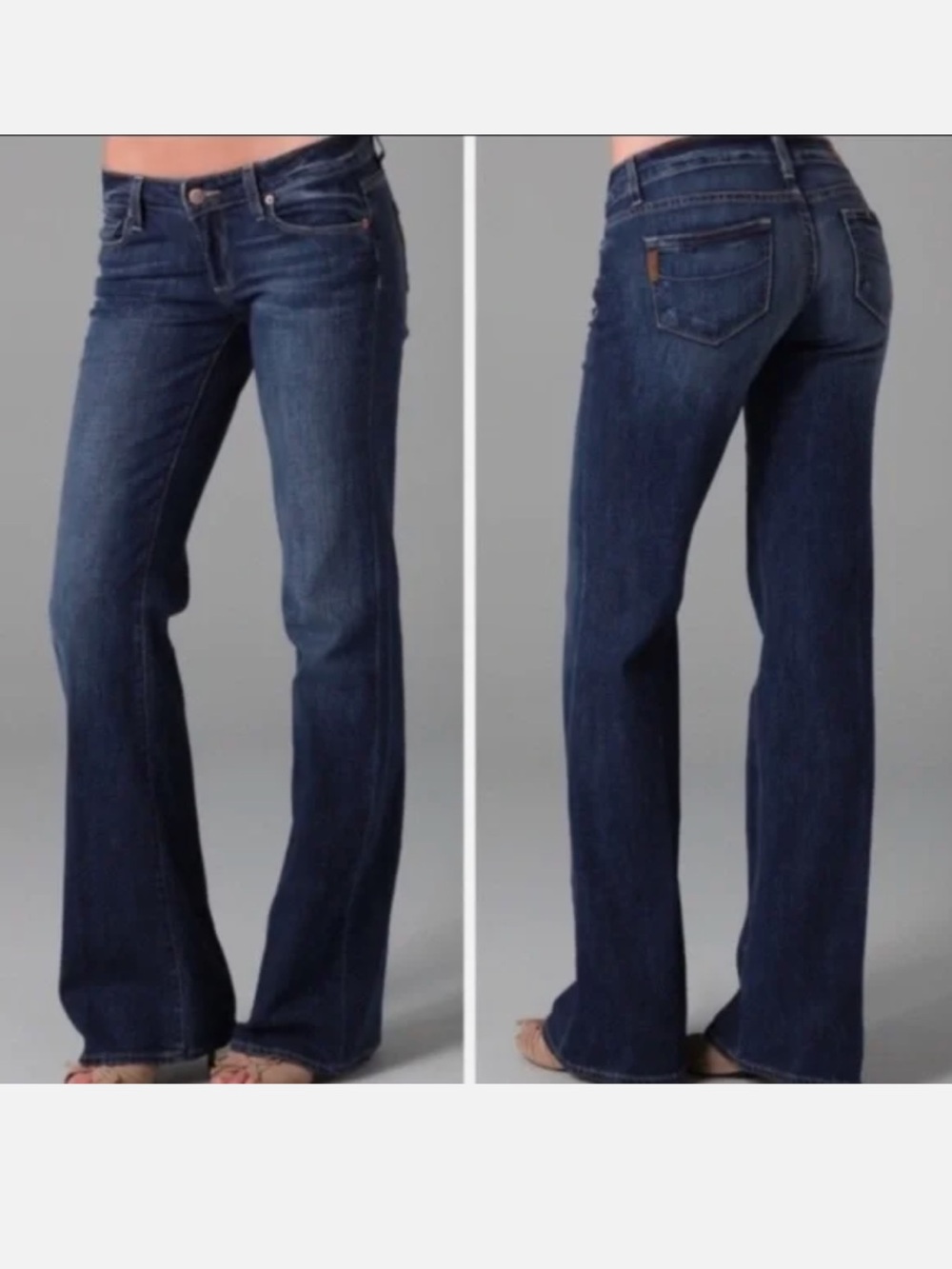 Paige Bentley Low Rise Flared Dark Wash Women's Jeans Lightweight material